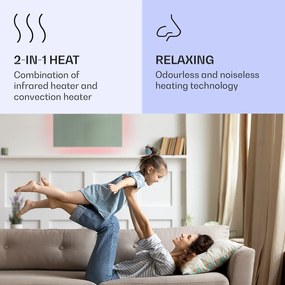 Klarstein Mojave 750 smart, infravörös hősugárzó 2 az 1-ben, konvektor, 85 x 60 cm, 750 W, RGB világítás