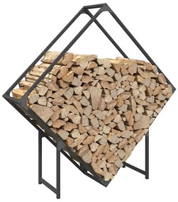 fekete hidegen hengerelt acél tűzifatároló 100x25x100 cm