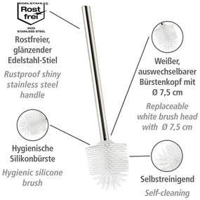 Cserélhető WC-kefe rozsdamentes acél markolattal - Wenko