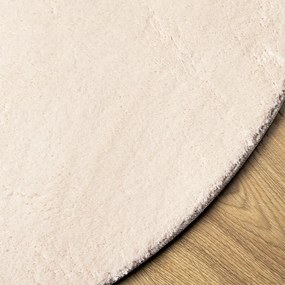 HUARTE bézs rövid szálú puha és mosható szőnyeg Ø 100 cm