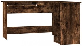 füstös tölgy színű szerelt fa sarokíróasztal 120 x 140 x 75 cm