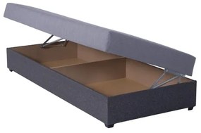 Kárpitozott heverő JACOB XL, tárolóval, teherbírás 130 kg, 90x200 cm, szürke
