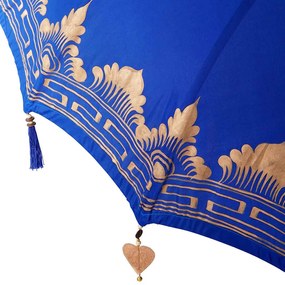 Balinéz Napernyő Kék 210-220 cm Pamut, tömör fa