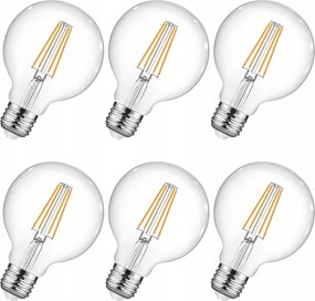 Izzó E27 Led gömb filament 8W=60W 600lm Meleg 3000K dekoratív Savineo