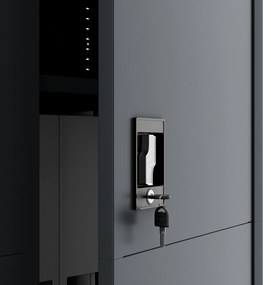 Fém iratszekrény JAN, 900 x 1850 x 400 mm, Smart: antracit