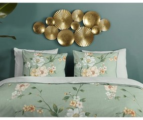 Zöld egyszemélyes-hosszabbított pamut-szatén ágyneműhuzat 140x220 cm Sizena – Descanso