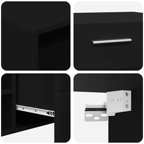 TV szekrény fiókkal polcokkal Fekete 150 x 39 x 30 cm Faanyag