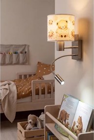Brilagi - LED Flex. lámpa BOBO 1xE27/25W/230V + LED/3W m. króm/fehér/mackók