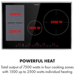 Klarstein Delicatessa 77 Hybrid Prime, indukciós főzőlap, 7000 W, 4 zóna