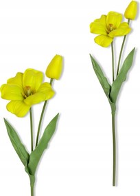 Sárga Tulipán Ág tulipánokkal 53 cm Művirág habszivacs Élő