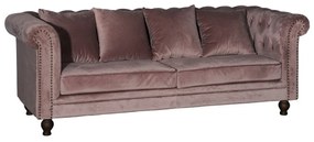 Chesterfield kanapé Dallas 255Rózsaszín, 217x88x80cm, Kárpit, Lábak: Fa, Részben összeszerelt