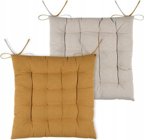 Székpárna Kötött Pamut Négyzet Alakú 40 x 40 cm Sárga