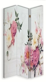 Gario Paraván Rózsaszín virágok Méret: 145 x 170 cm, Kivitelezés: Forgó paraván 360°