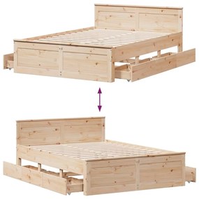 tömör fenyőfa fejtámlás ágykeret matrac nélkül 140 x 190 cm