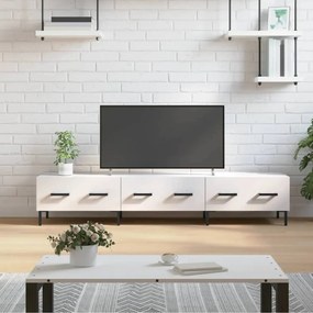 Fehér magasfényű műfa TV-szekrény 150x36x30 cm