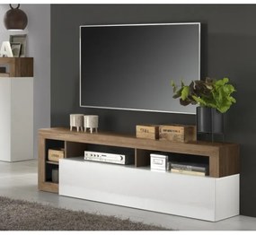 LENOR TV-állvány fehér/tölgy