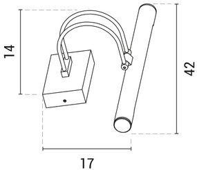 LED Képmegvilágító LED/9W/230V 3000K 42 cm króm