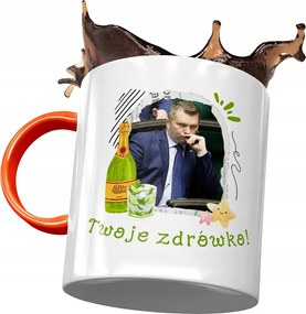 Narancssárga bögre Fekete Pis Ajándék Nyomtatott Fotóval