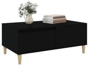 Fekete szerelt fa dohányzóasztal 90x50x36,5 cm