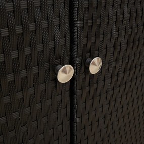 Tároló Szekrény Fekete 100x36x102 cm Rattan