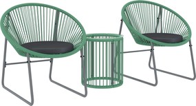 Outsunny Polyrattan Kerti Bútor Szett, Kültéri Balkon Bútor 2 Személynek, 3 Részes Bistro Szett 2 Székkel, Oldalasztallal, Ülőpárnákkal, Időjárásálló