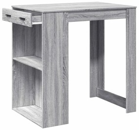 szürke sonoma színű szerelt fa bárasztal 102 x 70 x 103,5 cm