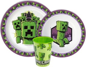 Minecraft The Movie étkészlet, micro műanyag szett, pohárral 260 ml