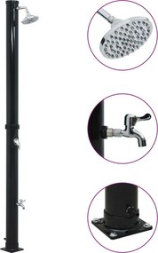 vidaXL fekete szolárzuhany 220 cm 20 L