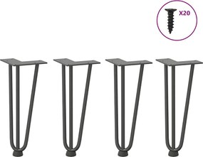 vidaXL 4 db antracitszürke hajtűláb dohányzóasztalhoz 30 cm tömör acél