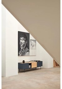 Antracitszürke-natúr színű TV-állvány tölgyfa dekorral 180x45 cm Otto – Teulat