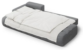 Szürke kinyitható-tárolóhelyes sarokkanapé (bal oldali-heverő résszel) Linz – Cosmopolitan Design