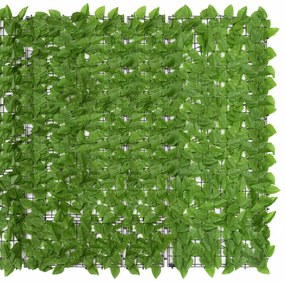 zöld leveles erkélyparaván 400 x 150 cm
