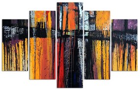 Gario Vászonkép Tüzes absztrakció - 5 részes Méret: 150 x 100 cm