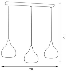 Csillár zsinóron AKTAN 3xE27/60W/230V fekete
