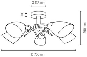 Spot-Light 8141574 - VILETTA 5xE27/40W/230V mennyezeti lámpa