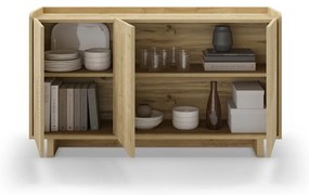 Natúr színű komód tölgyfa dekorral 140x80x40 cm Daira – Marckeric