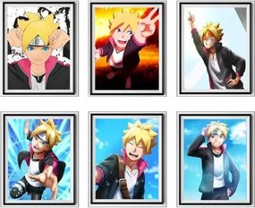 6 darabos Naruto Anime Vászon Poszter Szett Dekoráció 20x25 cm