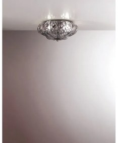 SIRU - Mennyezeti lámpa SOLE 3xE14/40W/230V átm. 31 cm átlátszó/króm Velencei üveg