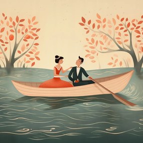 Poszter 80x80cm Romantikus folyópart