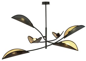 Csillár rúdon LOTUS 6xE14/10W/230V fekete/arany