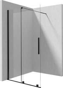 Prizma csúsztatható walk-in zuhanyfal_120x195, fekete