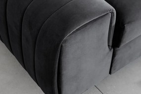 Sötétszürke bársony kinyitható kanapé 261 cm Laurence – ELTAP