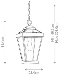Quoizel QZ-RAVINE8-L - Kültéri csillár láncon RAVINE 1xE27/60W/230V IP23 barna