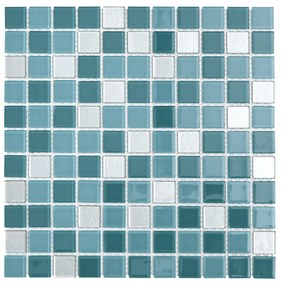 Üvegmozaik Premium Mosaic turquoise 30x30 cm fényes MOS25MIX12
