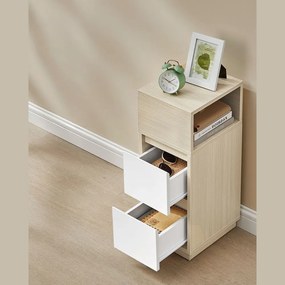 ROBIN éjjeliszekrény, 30x25x65cm, fehér/bézs Vasagle