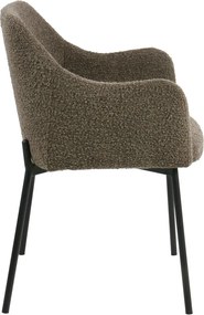 Barna kárpitozott karfás étkezőfotel Melilla – House Nordic