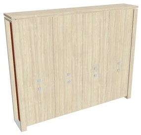 Verno+ S magas szekrény 260 x 46 x 210 cm, akác / narancs