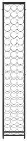 fekete kovácsoltvas bortartó 57 palackhoz 34 x 18 x 200 cm