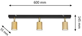 LED Spotlámpa TUNE 3xGU10/4,8W/230V arany/fekete