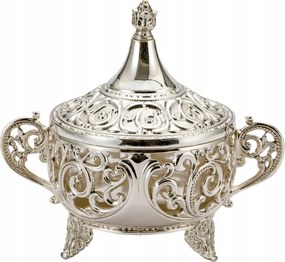 Ezüstözött fém cukortartó